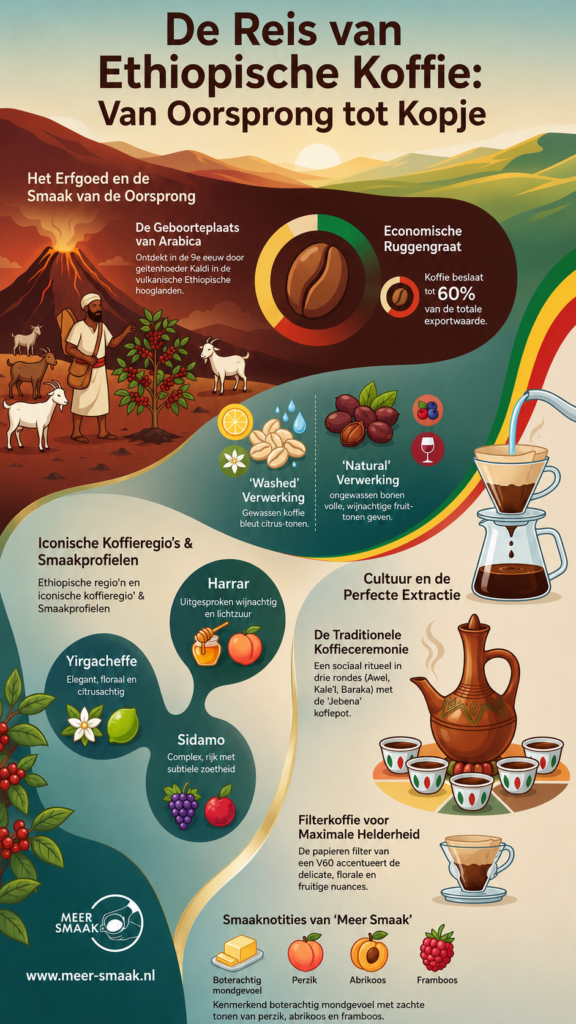Ethiopische koffie oorsprong en achtergrond